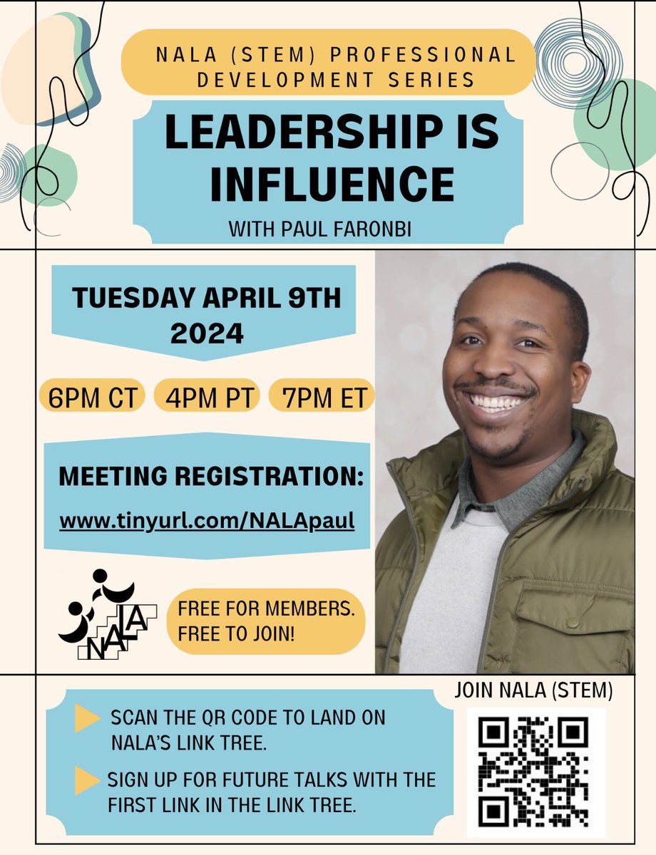 Another one! 

Our April professional development session topic is here. For this session, we have our very special own President, Paul Faronbi, presenting on leadership. 

 If you haven’t already, click the link provided below to register!! 

urldefense.com/v3/__https:/us…