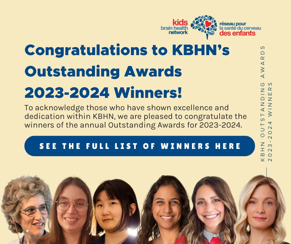 🌟Introducing the winners of the KBHN Outstanding Awards 2023-2024! 🌟🏆 We celebrate the exceptional work of these individuals who have made remarkable contributions to improve the lives of children with neurodevelopmental disabilities & their families. kidsbrainhealth.ca/kbhns-annual-o…