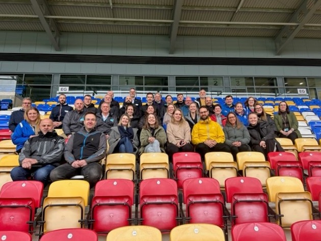 Last week @rugbyworldcup visited us. The full team, together with those involved at York Stadium, got together for a group photo. We can't wait to bring you some superb matches next year! #WRWC25 #WomensRugbyWorldCup #RugbyWorldCup #LNERCommunityStadium #York,#ProfessionalRugby