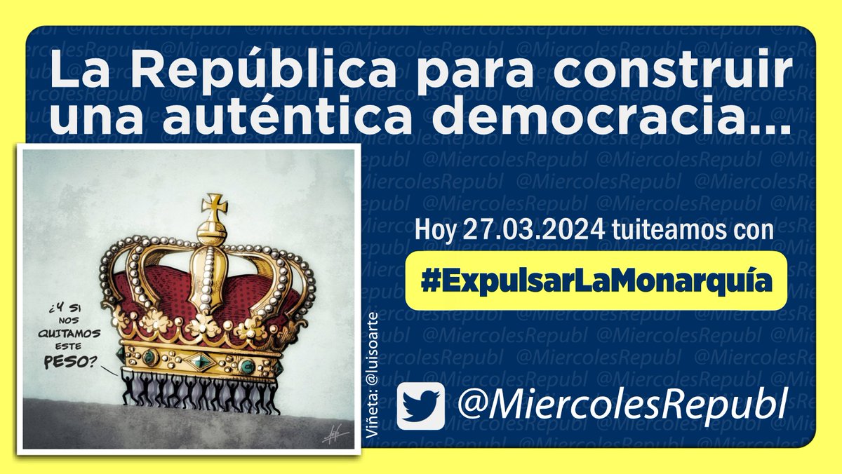 MiercolesRepubl's tweet photo. Hoy tuiteamos con el hashtag #ExpulsarLaMonarquía, en esta carpeta dispones imágenes para descargar y usar, ¡únete! ❤️💛💜
📂 https://t.co/CV61CXIVD0 https://t.co/fiZ3N3jQKB