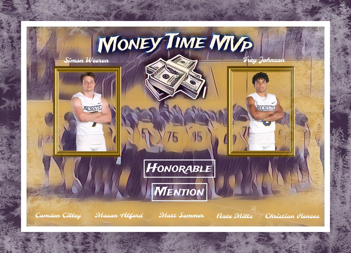 This weeks 'Money Time' 💰⌚ MVPs 🏆! DB Simon Weeren WR Trey Johnson #CLIMB