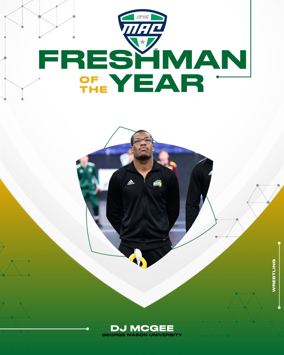 DJ McGee is the MAC Wrestling Freshman of the Year! 🤼‍♂️ @GMUWrestling | #MACtion