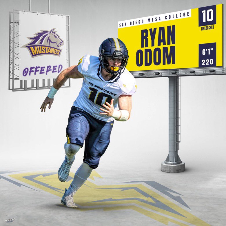 SDmesafootball's tweet photo. Congratulations to Olympian LB
@RyanOdomLB on his official offer from Western New Mexico
#gettingplayersout @BallCoachGW @scfafootball @PrezHands @GrossmontBall @CoachChevSD @CoachFarrarMesa @PeoplsProfessor @EC_Preps_SD @Daygofootball Player 📸@Nicole2Noel https://t.co/UGdVnmE4RW