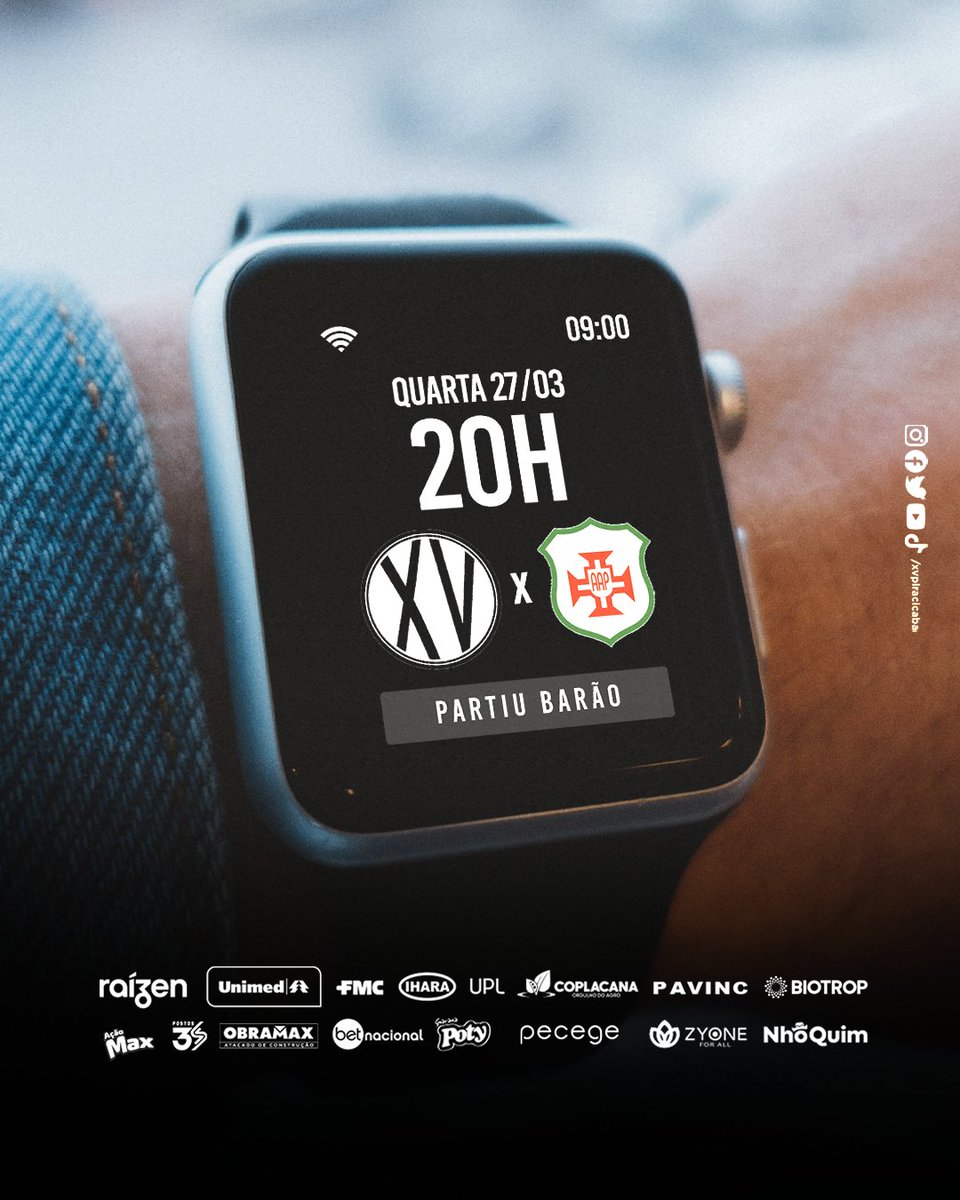 xvpiracicaba's tweet photo. Pintou notificação! 🫵
Todos os caminhos te levam ao Barão hoje! É dia de XVZÃO em campo! #JuntosPeloAcesso
#XVdePiracicaba #Raízen #Unimed #FMC #UPL #Ihara #Coplacana #Obramax #Betnacional #Poty #Zyone #Pavinc #Postos3S #Biotrop #Pecege #AçãoMax #NhôQuim https://t.co/5sJZoS9thb