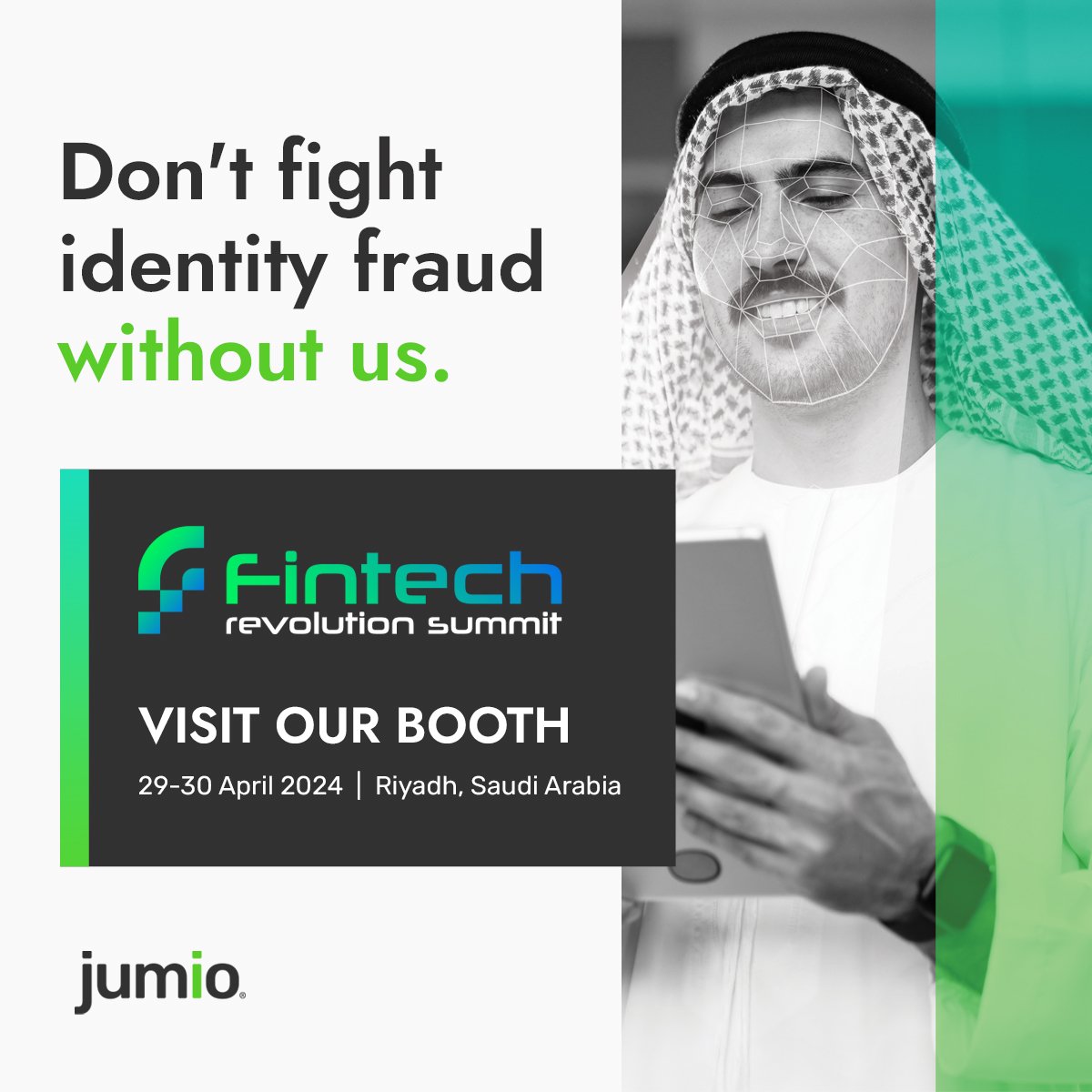 Jumio’s AI-driven identity verification platform redefines how you establish and maintain trust online. Come see us at #FintechRevolutionSummit Saudi to learn more: fintech.traiconevents.com/ksa/