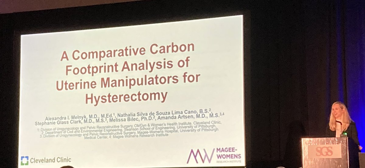 Reusable stainless steel uterine manipulators have a carbon footprint 2-4x ⬇️ than single use and hybrid options, and a cost savings of $15-40k at 300 uses. Thank you @GynSurgery #SGS2024 for allowing us to present our work! @CLEClinicUrogyn @MageeUroGyn @MigsRunner @janevandis