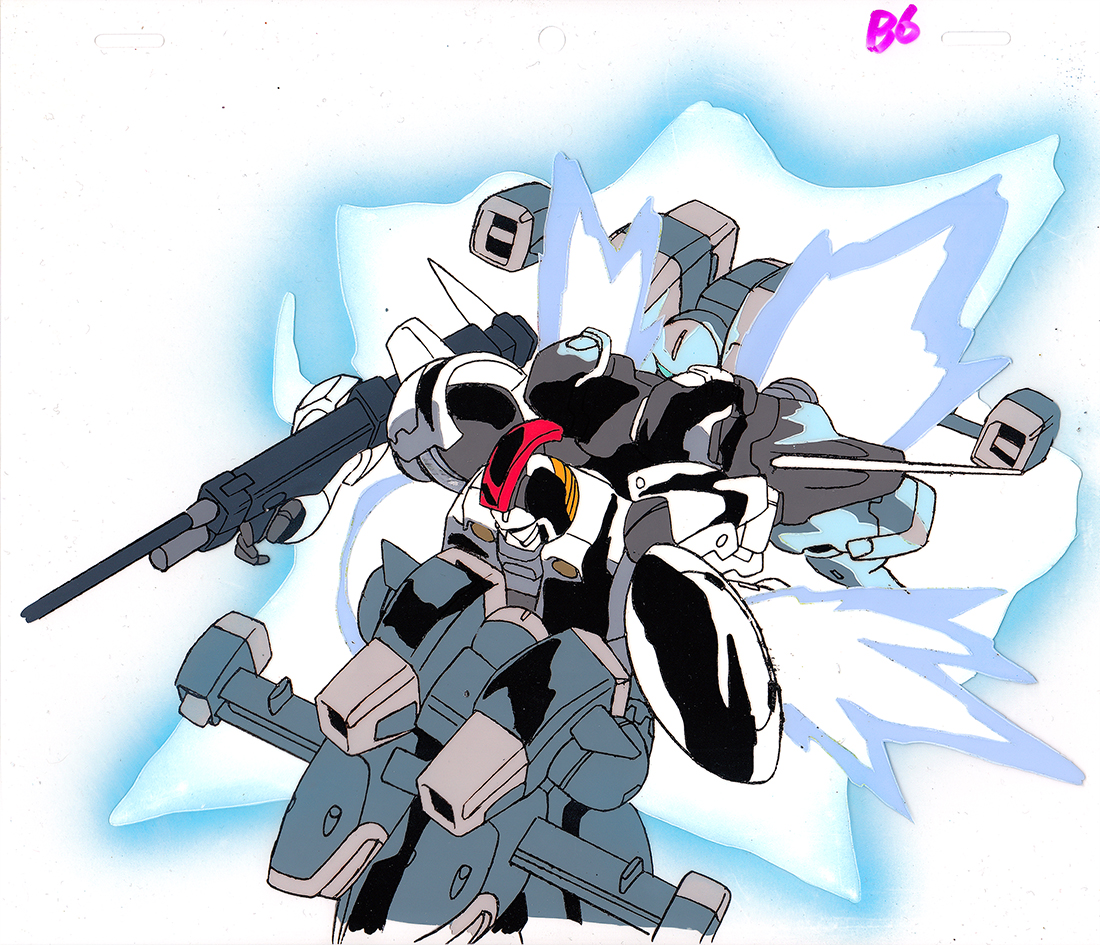 GoalieZer0's tweet image. Took awhile to get a scan, but got this amazing Tallgeese cel awhile back in a cel trade (!). Making like it's 1996 again. #animationcel #gundamwing