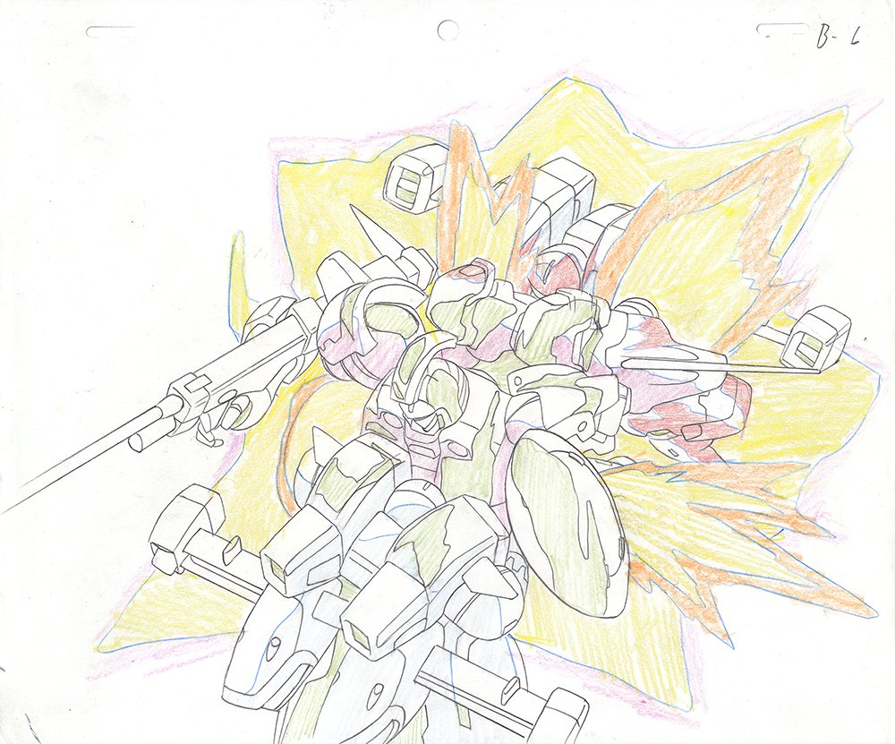 GoalieZer0's tweet image. Took awhile to get a scan, but got this amazing Tallgeese cel awhile back in a cel trade (!). Making like it's 1996 again. #animationcel #gundamwing
