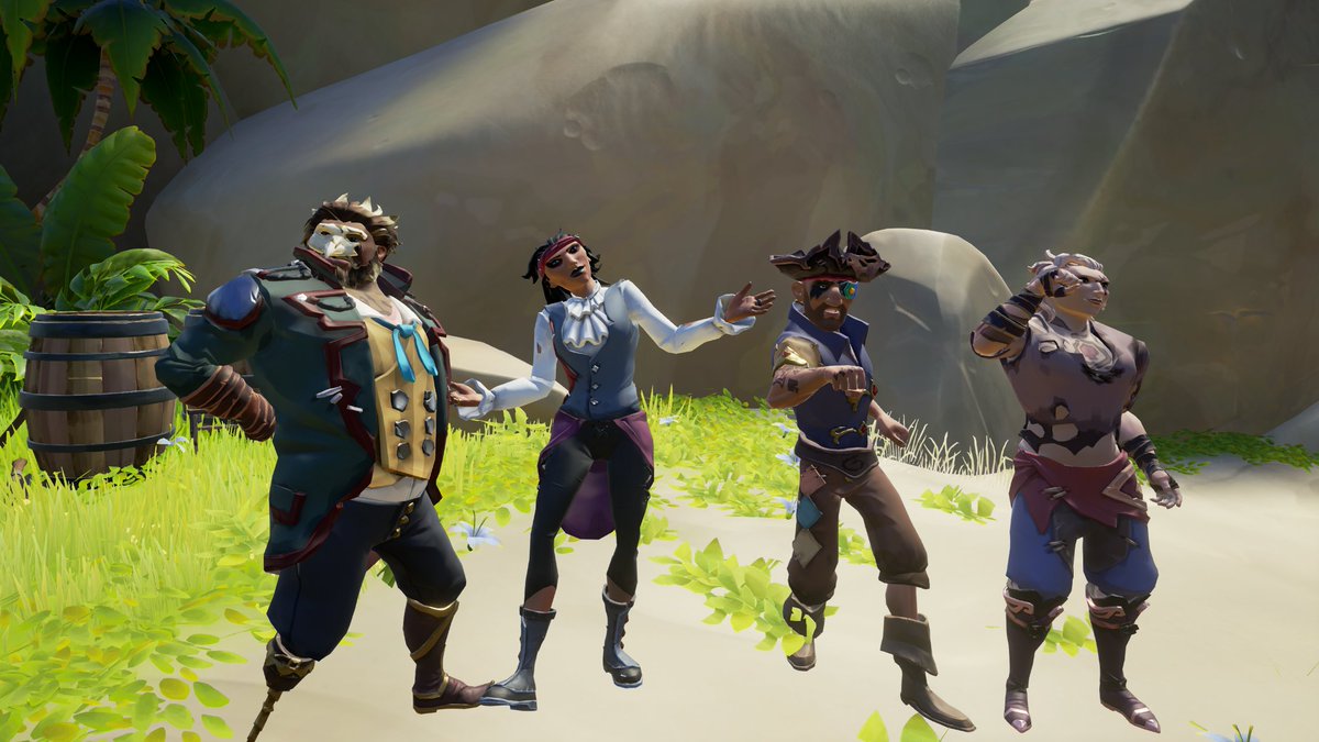 Caraneth's tweet photo. #StyleOfThieves Theme: Pop Band 
Group name: "Random #9"
@SeaOfThieves
#SeaOfThieves https://t.co/c3yrtPVGwN