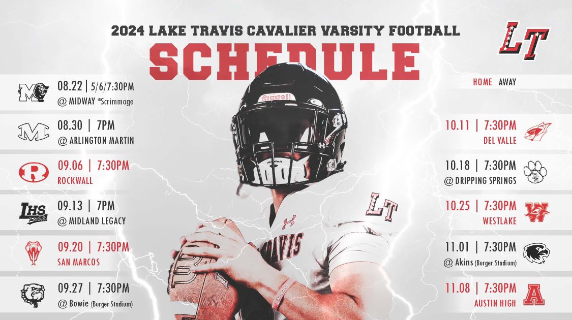 2024 Schedule kicks off in Arlington vs Arlington Martin 8/30! Let’s Go Cavs! @CoachHankCarter @ltisdschools @LTCavBand @LTHcheerleading @LTHScavalettes @uiltexas #builtdifferent #TexasHighSchoolFootball