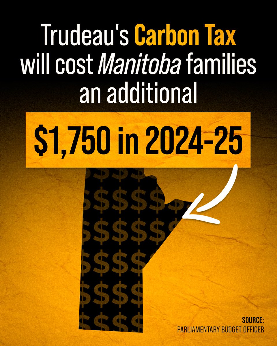 As Manitoba families gear up to pay an additional $1,750 in carbon taxes this year, it's clear that Justin Trudeau is not worth the cost. Only Conservatives are committed to standing up for struggling Canadians by axing the carbon tax, for everyone, everywhere, for good.