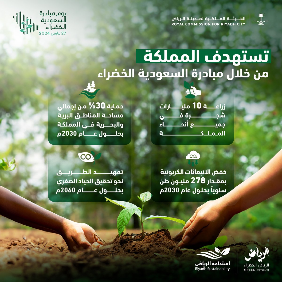 منذ إطلاقها في عام 2021م، تعمل #مبادرة_السعودية_الخضراء على تعزيز جهود حماية البيئة، وبرامج الاستدامة، لتحقيق مستهدفاتها #لمستقبل_أكثر_استدامة