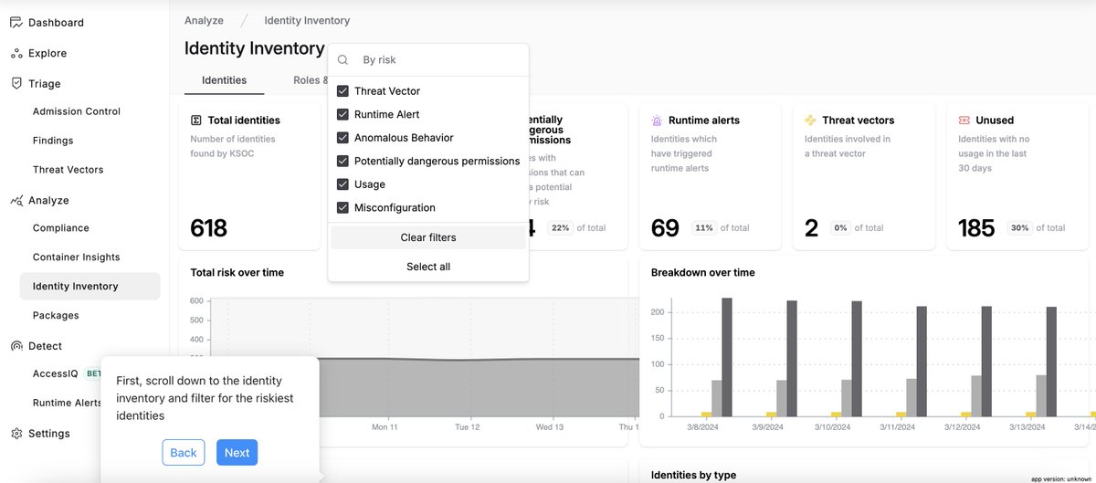 When it comes to cloud native RBAC, there is a major gap in identity threat detection and response, and attackers are taking note. Check out this short walk through of our cloud native identity threat detection and response features. ksoc.navattic.com/thp5040b