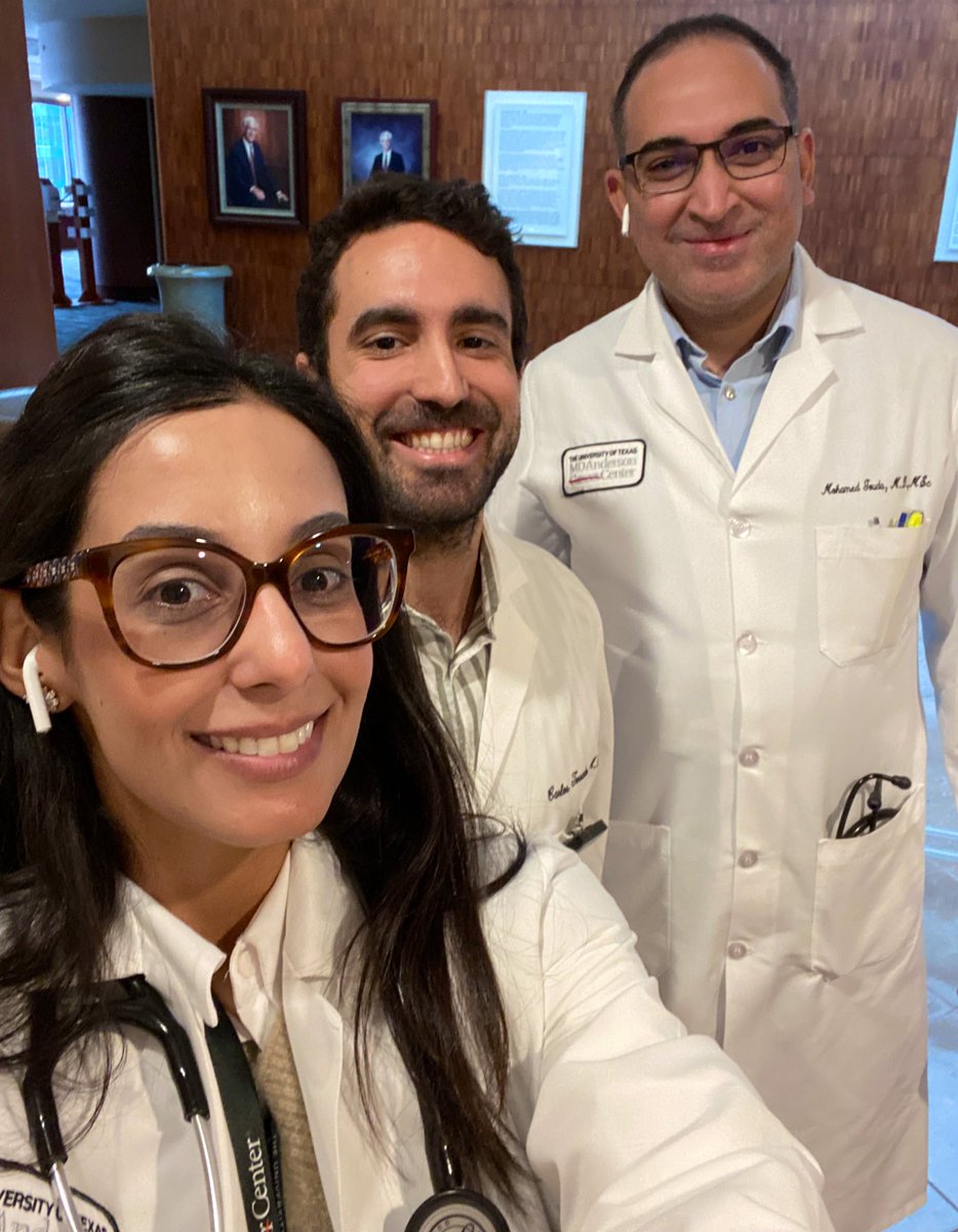 When the 3 of us have the same clinic day — it’s group photo update time! 📸 @CarlosTorradoMD @mgoudaMD @MDAndersonNews