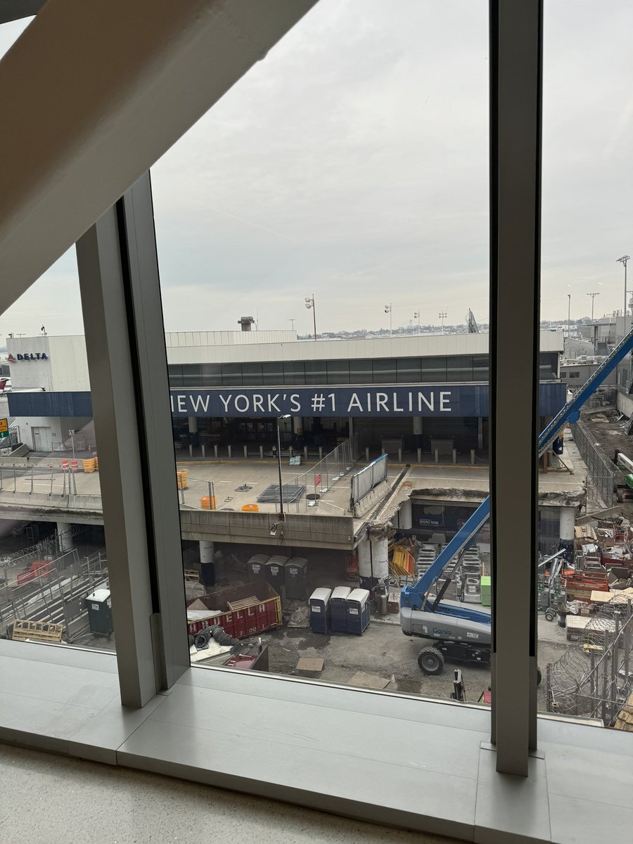 The old terminal at LGA is now just an island of concrete surrounded by all new construction