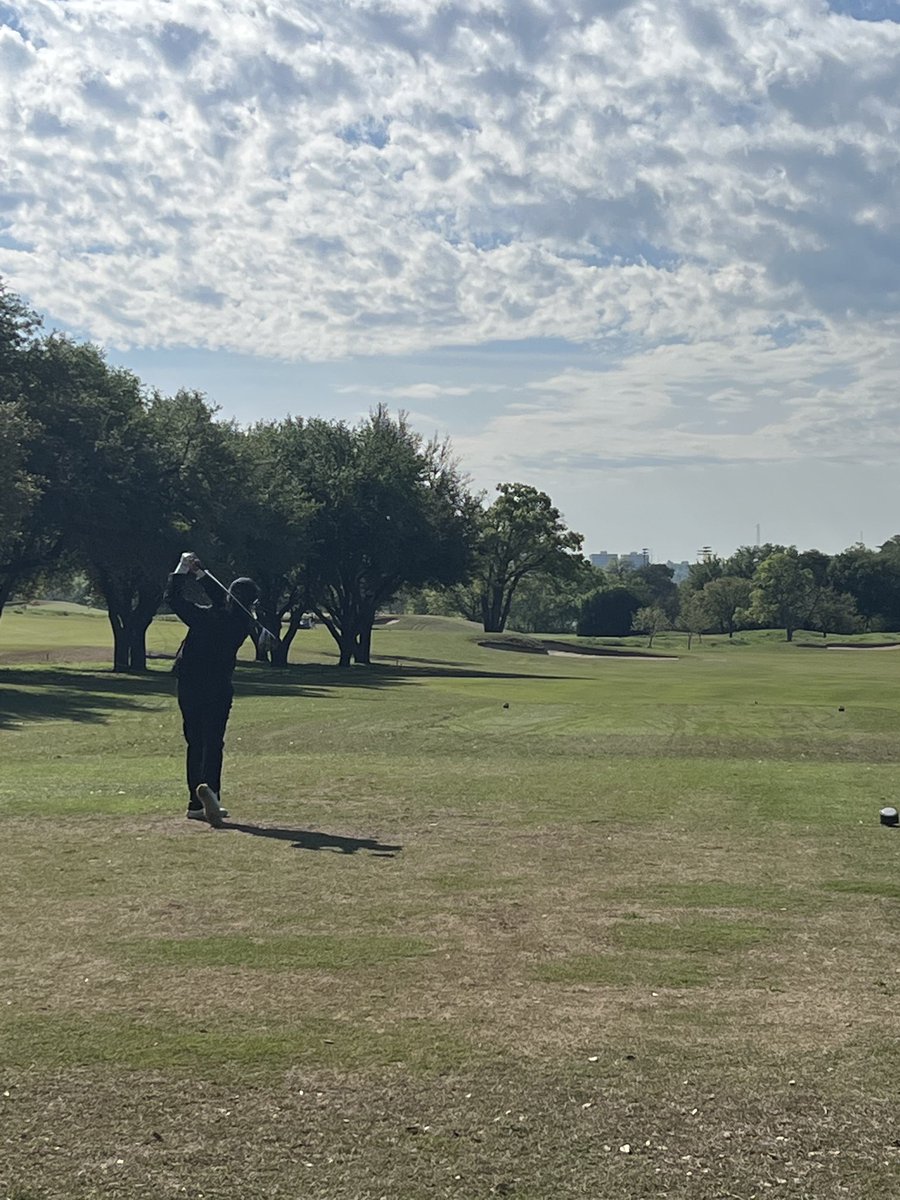 Donna Cho teeing off 4-6A District tournament at Rockwood GC.
