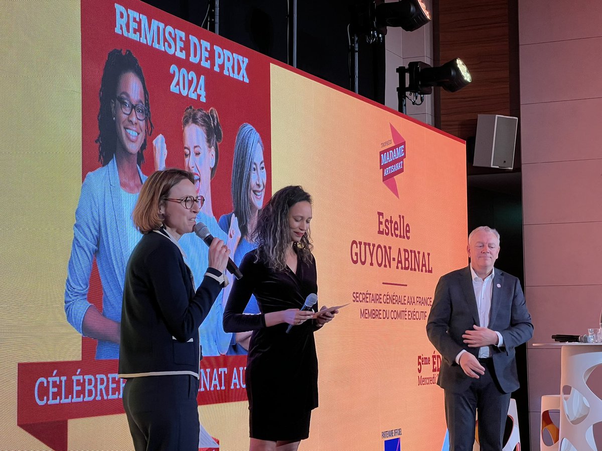 CMAFrance_'s tweet photo. 💬 « Axa est partenaire depuis 3 ans des trophées. La visibilité accordée à ces #femmes inspirera la prochaine génération d'artisans, contribuant ainsi à perpétuer le dynamisme du secteur et son impact positif dans tous les territoires » Estelle Guyon-Abinal, @AXAFrance https://t.co/hYGHrLLYLV