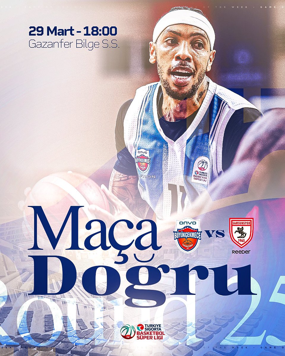 BuyukcekmeceBK's tweet photo. #ROUND25 💙🤍

Takımımız 29 Mart 2024 Cuma günü Reeder Samsunspor ile karşı karşıya geliyor.

🏀 TS. Basketbol Süper Ligi 25.Hafta
🆚 Reeder Samsunspor
📍 Gazanfer Bilge Spor Salonu
📆 29 Mart 2024 Cuma
🕓 18:00 https://t.co/zCZMlPsP58