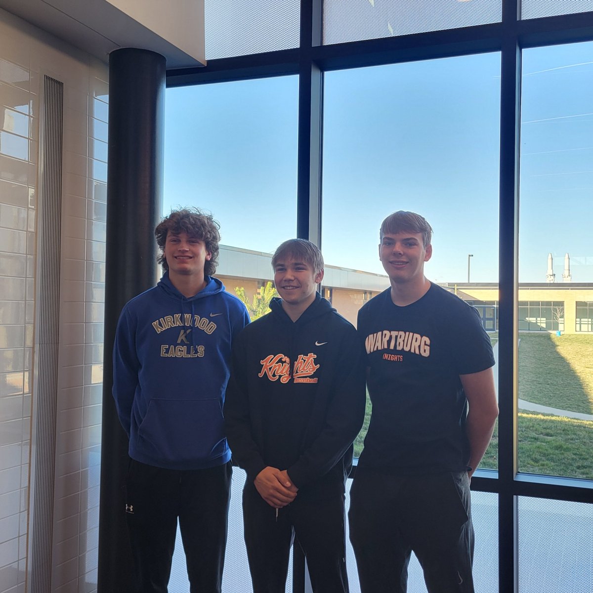 Signing day at Prairie.  Three @legionbaseball guys that were key contributors to our trip to #alwsshelby Looking forward to another great year! @WartburgBB and @KCC_BSB getting good players but even better young men! Proud of them all! @Kam_Volz @LWagemester @burkle_reid