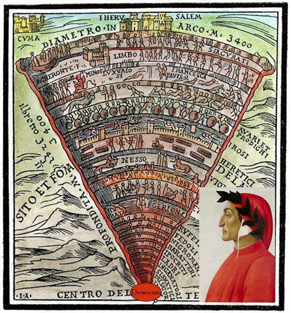 Medieval Italian poet Dante said to have updated his work Inferno to include a 10th ring of hell for Democrats.