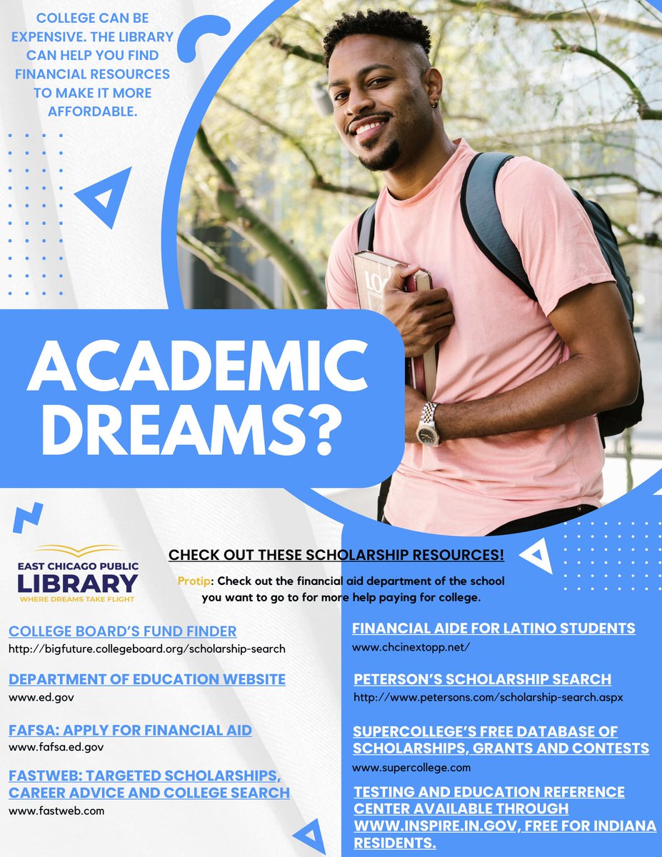 College can be expensive. The library can help you find financial resources to make it more affordable.

#CollegeResources #FinancialAide #Scholarships