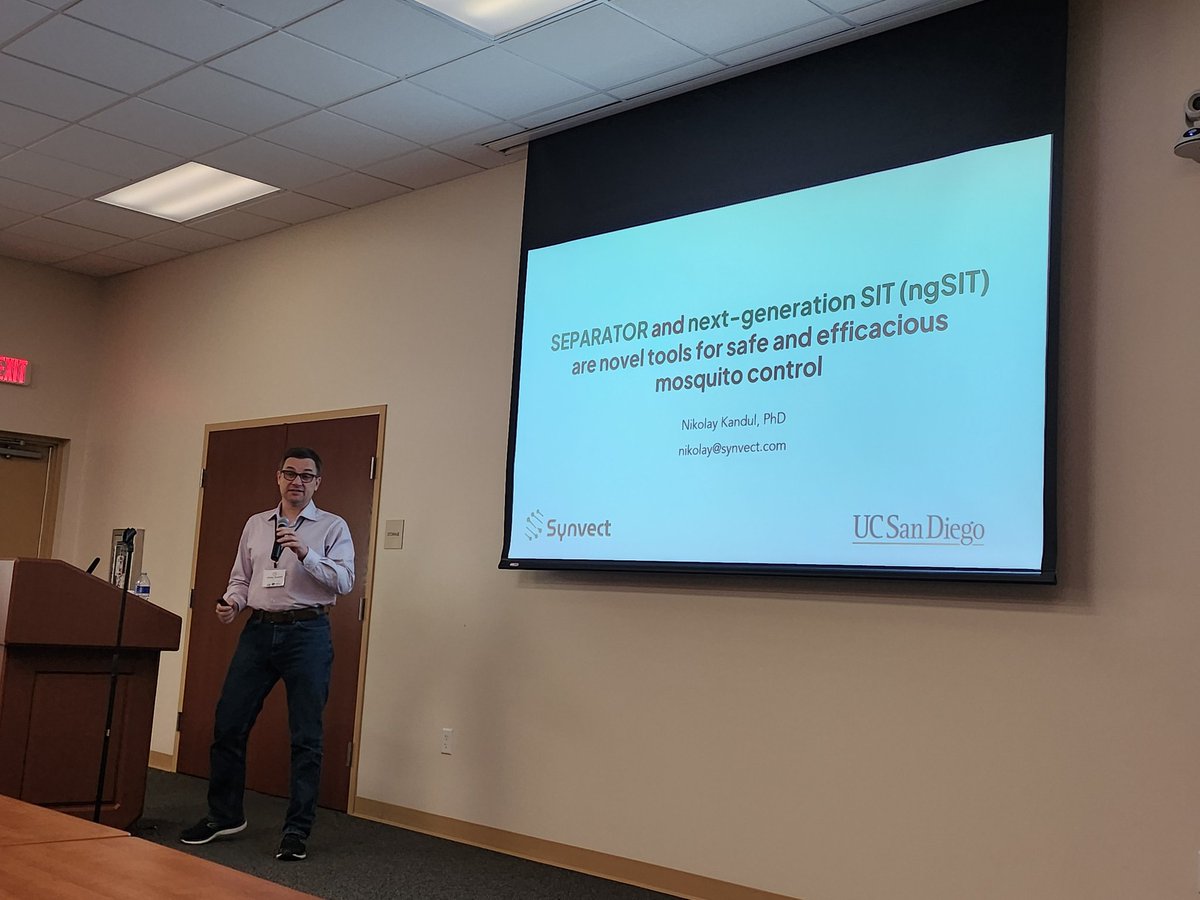 Pooja Y. Patel, MPH (@mph_pooja) on Twitter photo Synvect’s CEO, cofounder, and tech inventor, <a href="/NikolayKandul/">Nikolay Kandul</a>, gave an amazing talk at the AMCD today!
Synvect leverages SIT and CRISPR gene knockouts to suppress dangerous mosquito populations.
If you have questions, let me know via a quick DM or email (pooja@synvect.com) Synvect’s CEO, cofounder, and tech inventor, <a href="/NikolayKandul/">Nikolay Kandul</a>, gave an amazing talk at the AMCD today!
Synvect leverages SIT and CRISPR gene knockouts to suppress dangerous mosquito populations.
If you have questions, let me know via a quick DM or email (pooja@synvect.com)