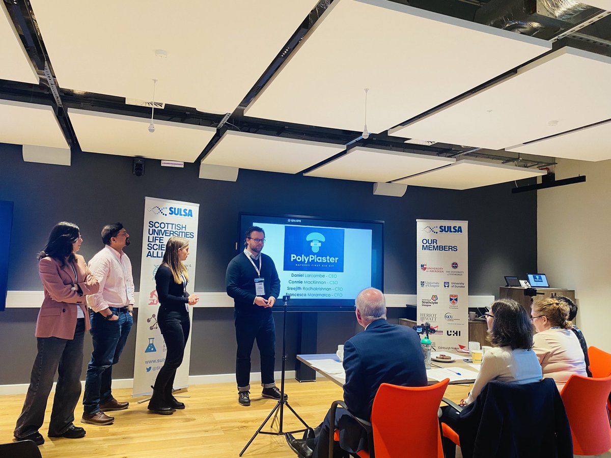 lesleyjudge's tweet image. Congratulations to all @SULSAtweets Dragons Dens teams pitching today - what a high standard! Many thanks to our industry judges &amp;amp; to a fantastic venue @Opportunity_NE1 Bio Hub. Well done to all &amp;amp; to the winning team PolyPlaster! @HIEScotland @InterfaceOnline @ScotEntNews