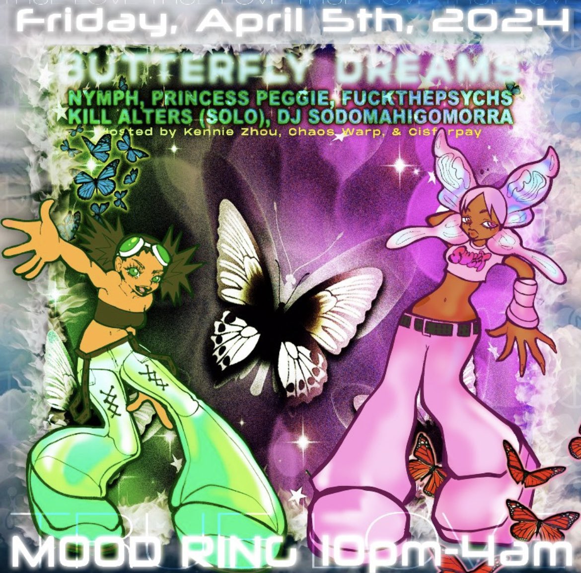🦋this dreamy lineup 4/5 at Moodring TICKETS ra.co/events/1886049 Flyer by gatebreaking