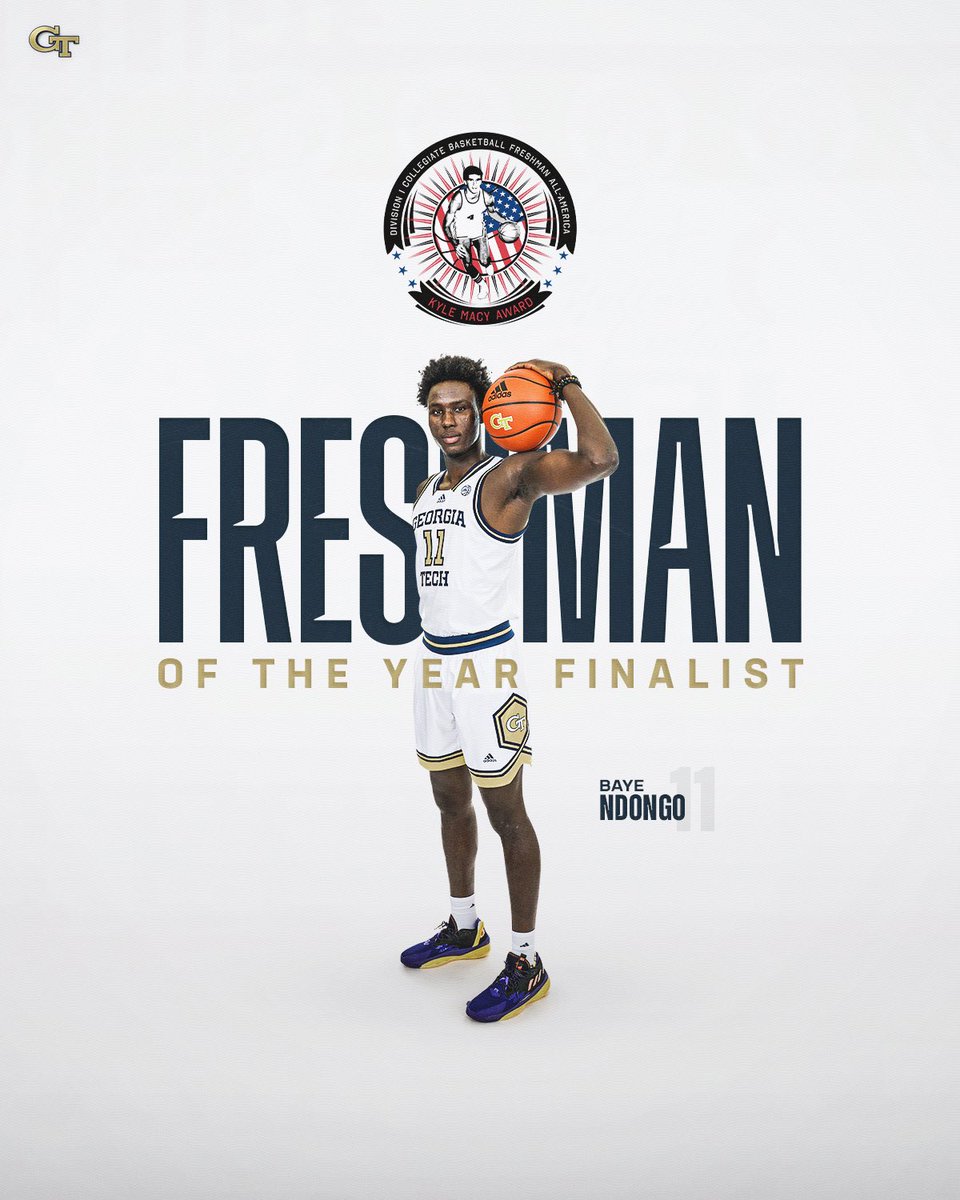 Baye Ndongo has been named a finalist for the Kyle Macy National Freshman of the Year Award 👏 📰 buzz.gt/baye-032724