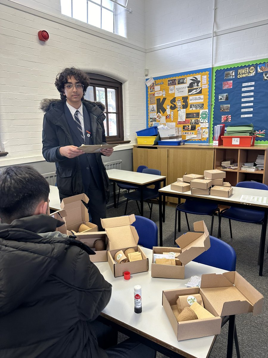 The Yr 10 Young Enterprise group were at it again at the Yr 11 Parents Evening, and safe to say they definitely made sales :D @ShazamMahmood , the business man himself made an appearance and bought their product! ☺️