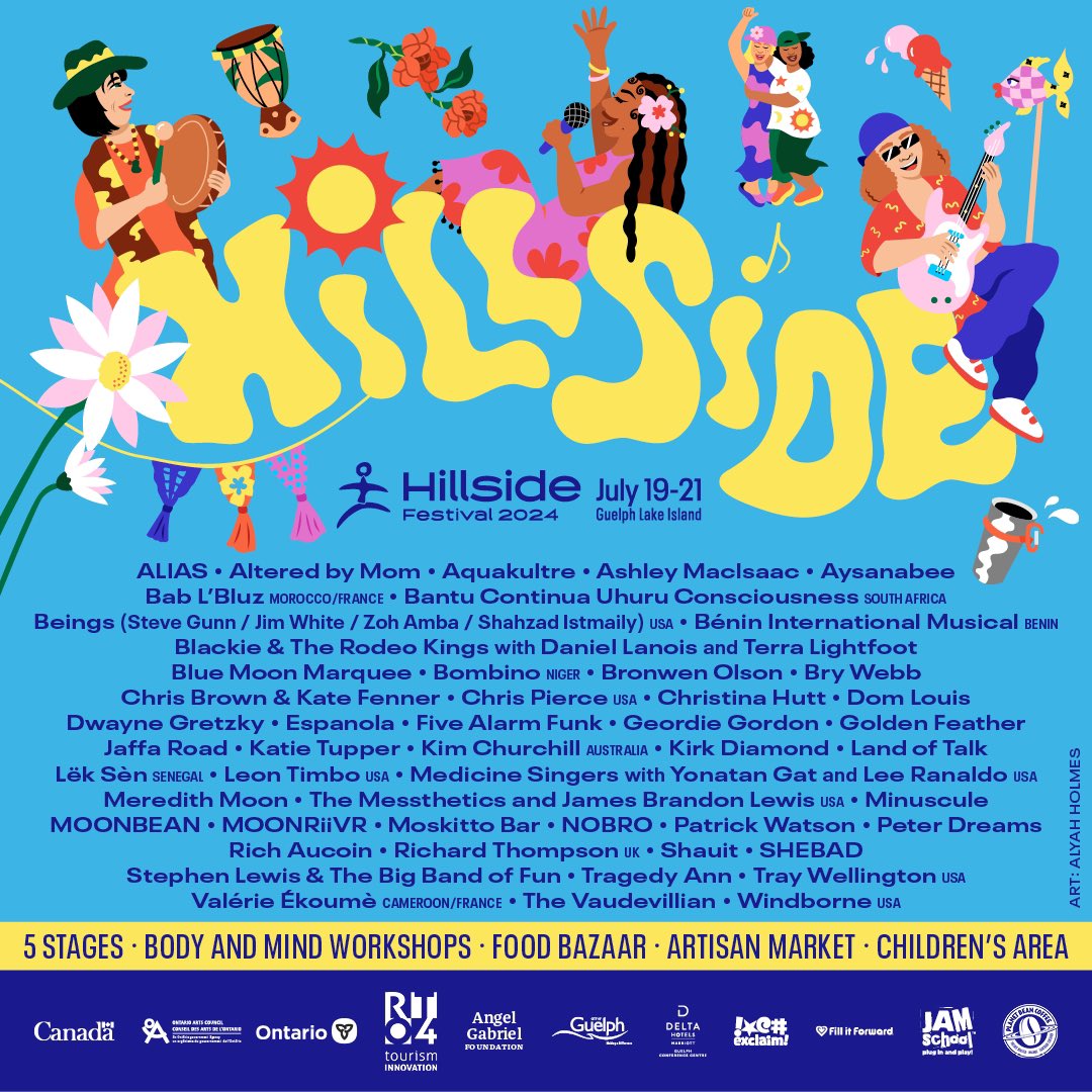 Join RT for a workshop on July 20th and a performance on July 21st at Hillside Festival 2024, located on Guelph Lake Island. More details and weekend passes on sale now at hillsidefestival.ca