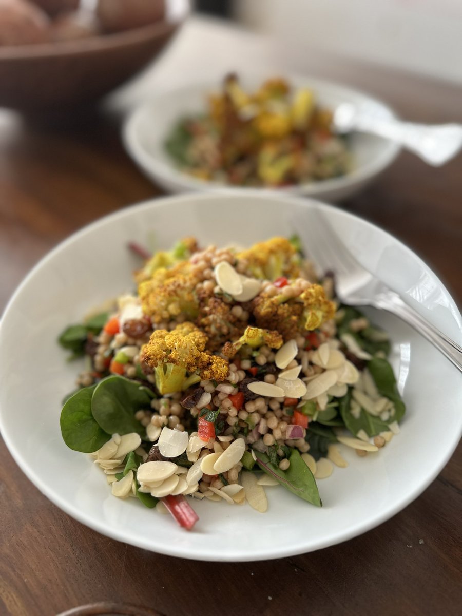 Loved this recipe from @nationaltrust website, this is Coronation cauliflower & couscous salad “A light & spicy dish, perfect for a healthy lunch or evening meal. Its spices, mango chutney & flaked almonds nod to the classic coronation chicken dish ”