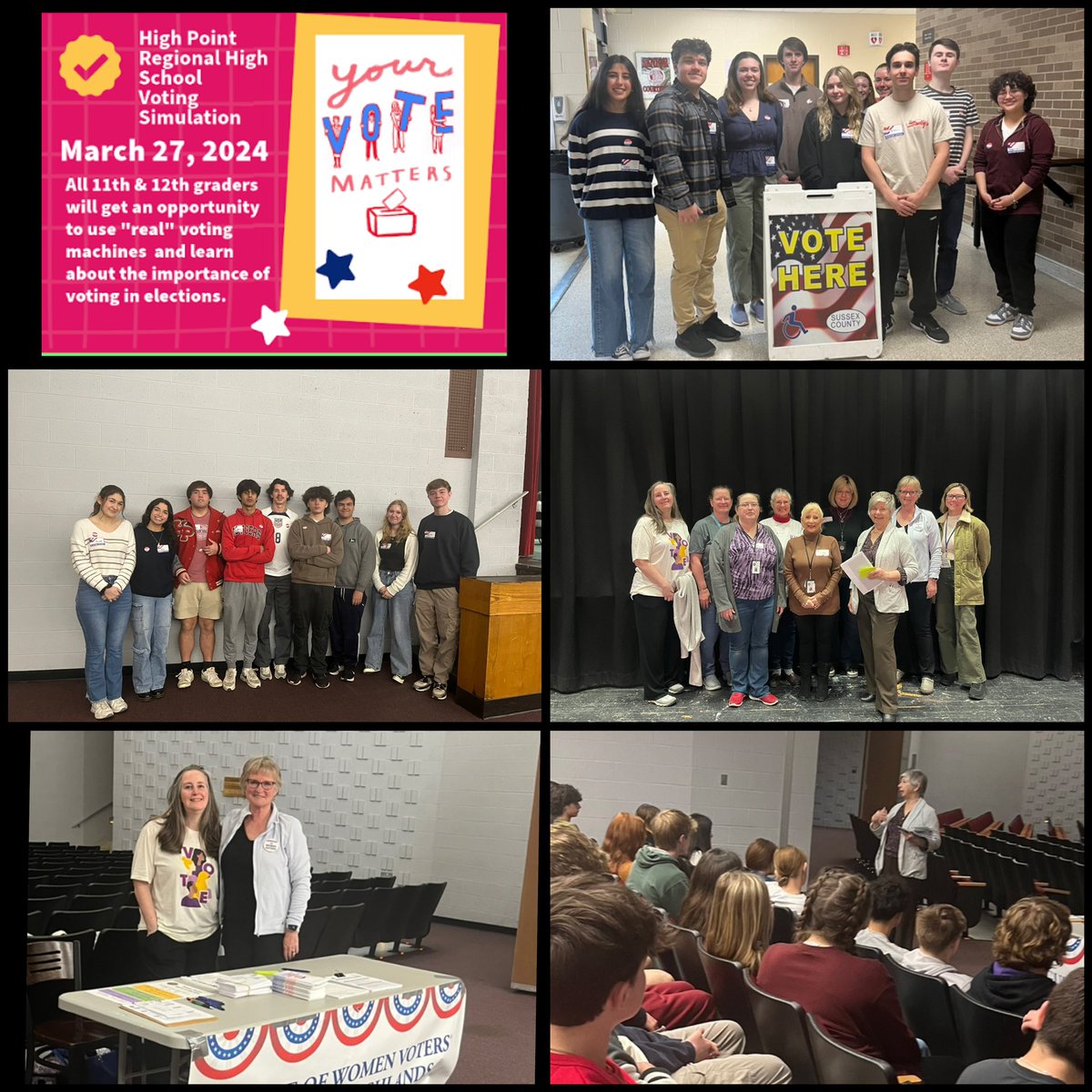 The 11th & 12th graders participated in a voting simulation so they understand what to expect and do when they vote in the future. A big thank you to the Sussex County Board of Elections and the Sussex Highlands League of Women Voters. @HPRwildcats @JonTallamy @SeamusWCampbell