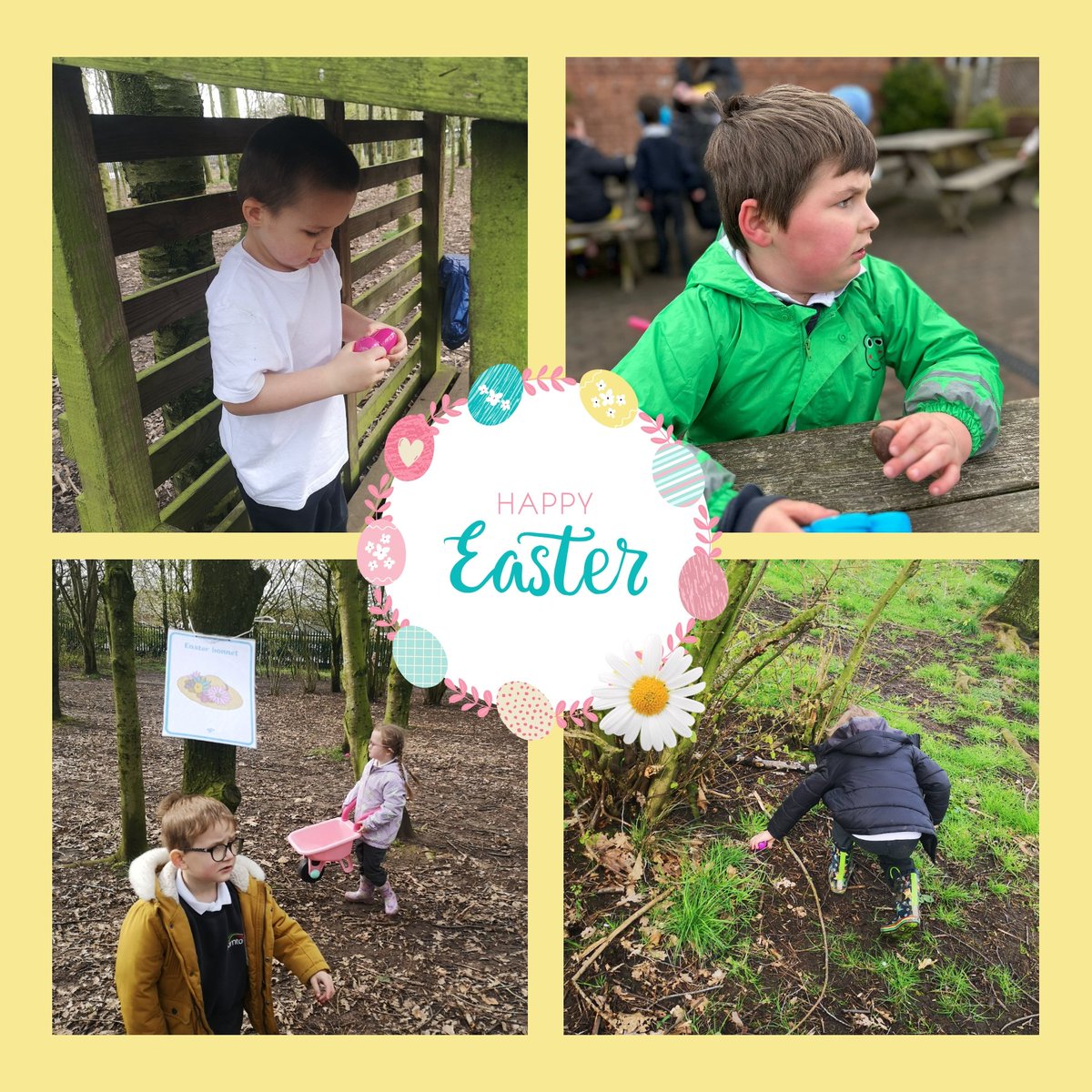 Both provisions really enjoyed an Easter Egg hunt this morning. We worked together to find all the eggs &amp; then the Easter Bunny for a chocolate treat x
<a href="/BarntonMissP/">Miss Pearce</a> <a href="/BarntonMissR/">Miss Rutter</a>