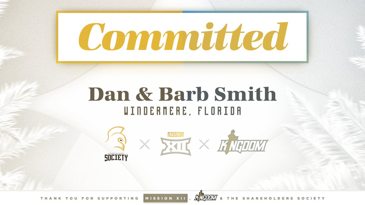 Spirit of a KNIGHT⚔️ Thank you to Dan ‘96 & Barb for your commitment to our @UCFKnights student-athletes and support of @KingdomNIL. Welcome to the Shareholders Society! #GoKnights | #ChargeOn