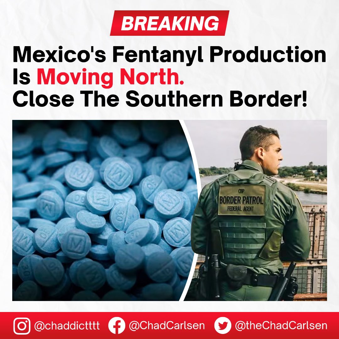 Fentanyl production in Mexico is shifting northward, all while the southern border still open. 

This will only make it easier for fentanyl to flood into American communities. 

Secure the border!

insightcrime.org/news/mexico-fe…