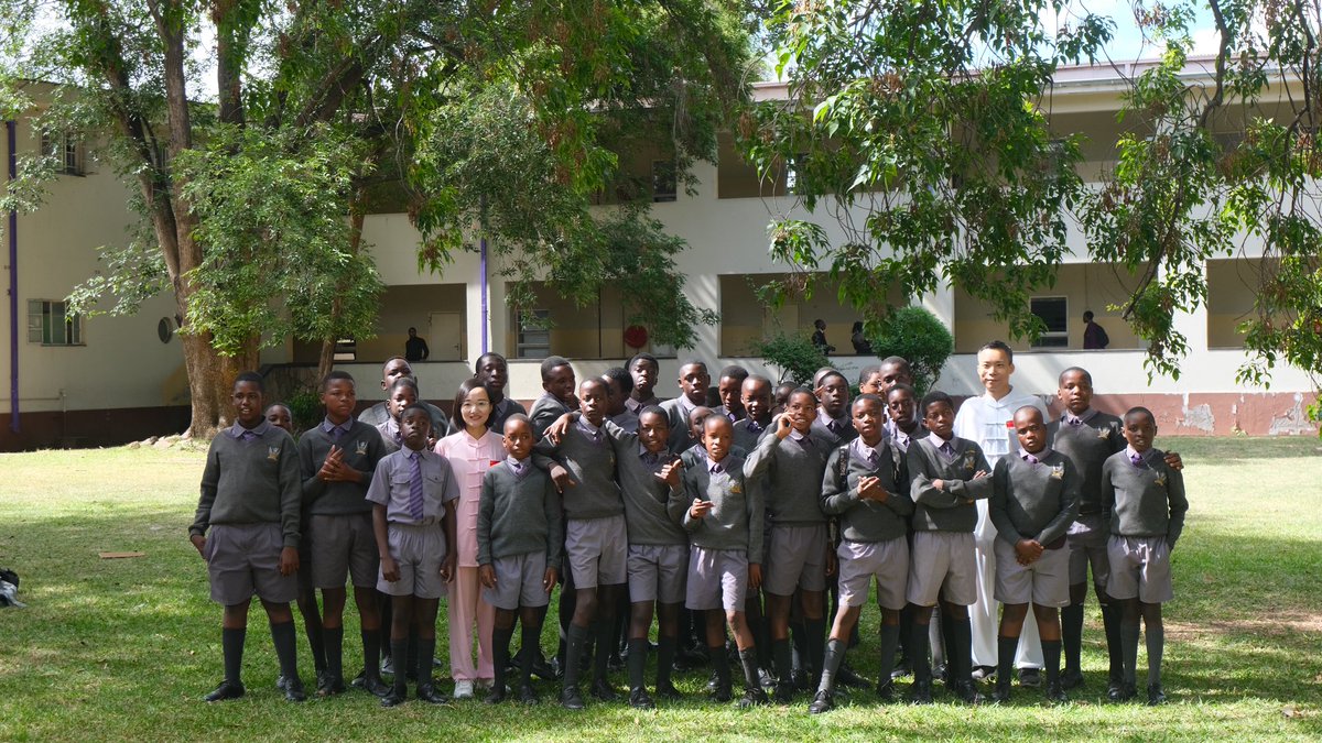 On March 26 Churchill Boys Middle School students experienced traditional Chinese medicine health and wellness exercises - Baduanjin. Baduanjin is a health-preserving exercise method with a long history.#china medical team in Zimbabwe