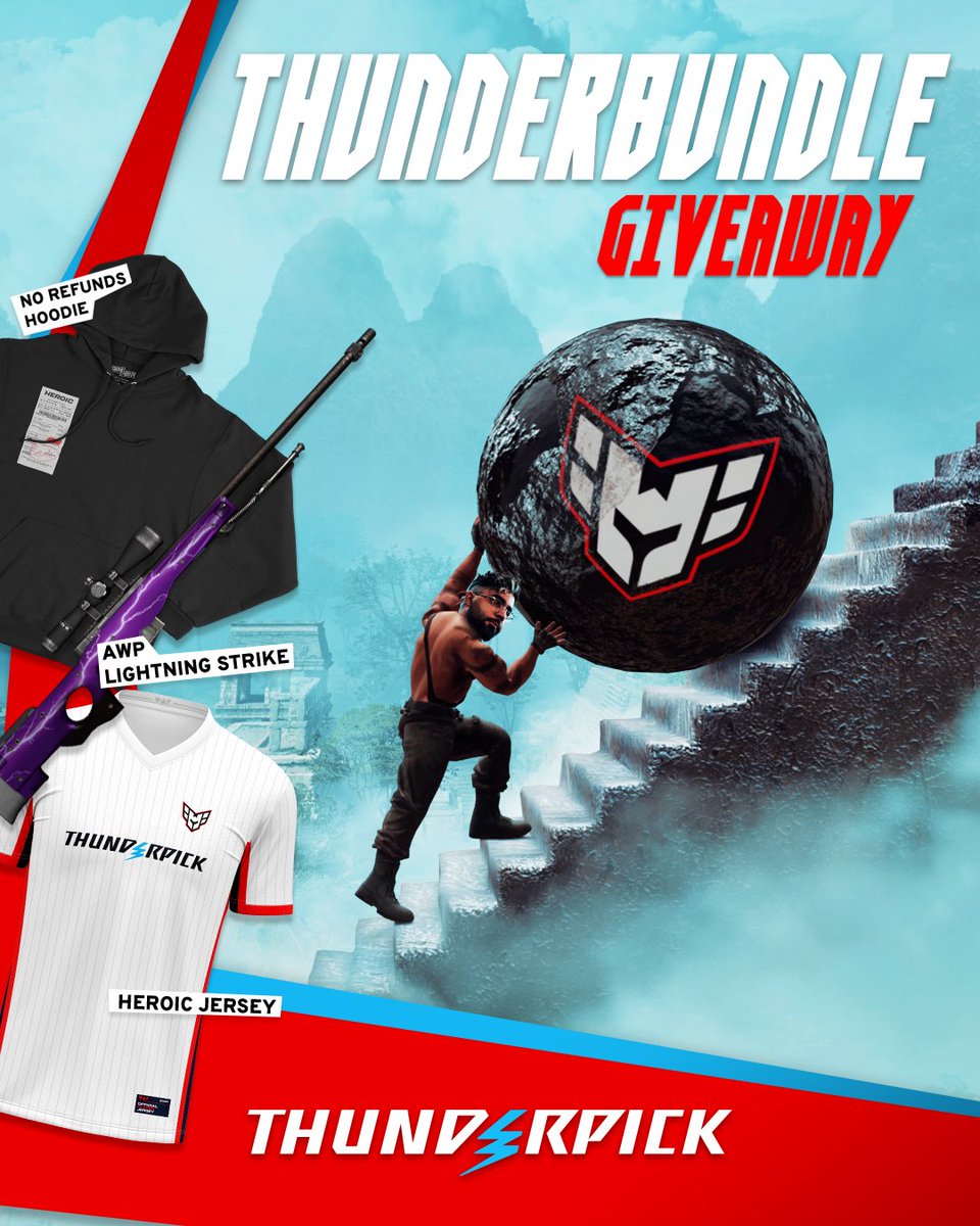heroicgg's tweet image. to celeberate becoming a top 10 team we're giving away the thunderbundle ⚡️
 
follow @heroicgg &amp;amp; @thunderpickco
like + tag a friend that sucks at cs