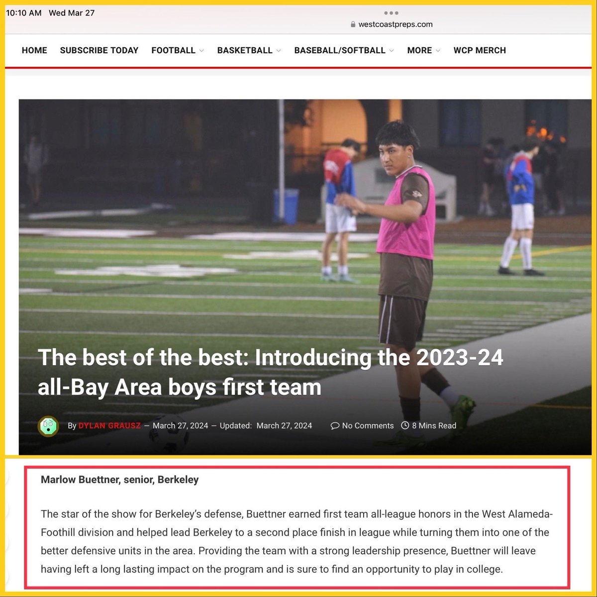We see you, Marlow! Congrats on this recognition!