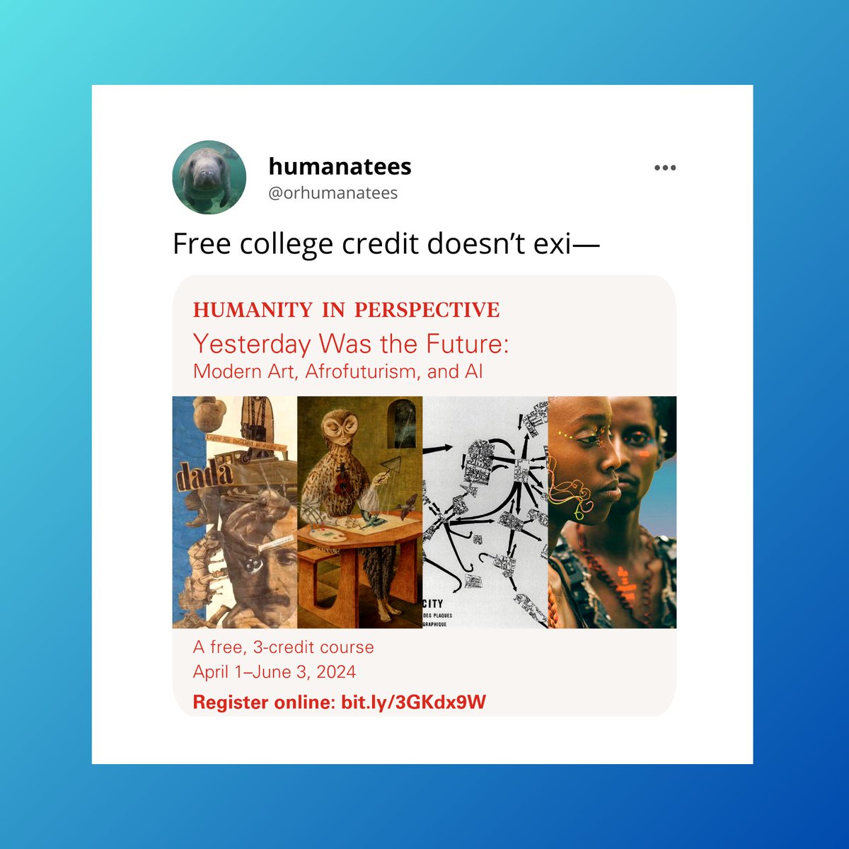 If you haven't checked out our Spring Humanity in Perspective course yet, what are you waiting for? Learn how you can earn up to twelve transferable undergraduate credits by participating in HIP courses. Sign up by April 1. oregonhumanities.org/programs/human…