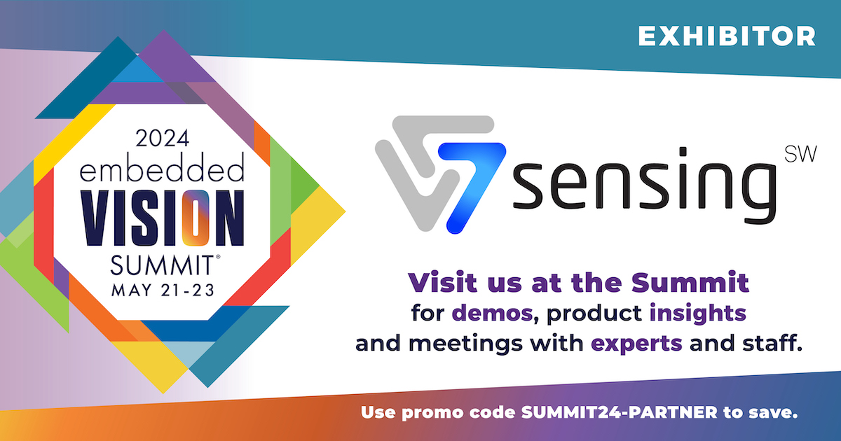 See 7 Sensing Software at the Embedded Vision Summit! They develop innovative embedded AI-based sensing solutions using their deep expertise and experience in cameras and sensors, data generation and advanced neural networks. embeddedvisionsummit.com/passes/