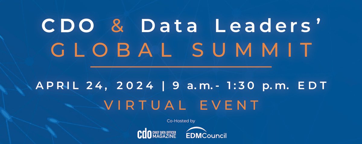 Registration is open > The fourth annual virtual CDO & Data Leaders' Global Summit, which we co-host with CDO Magazine, will spotlight visionary data leaders who are leveraging information to drive success on a global scale. Register now: whova.com/portal/registr…