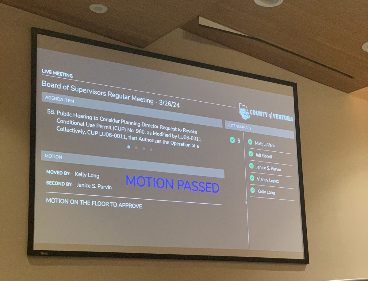 🚨Breaking news🚨 Yesterday (3/26), the Ventura County Board of Supervisors voted 5-0 to REVOKE the land use permit for the Santa Clara Waste Water Treatment Plant! This responsible decision helps protect our communities from future toxic plants threatening our health and safety.