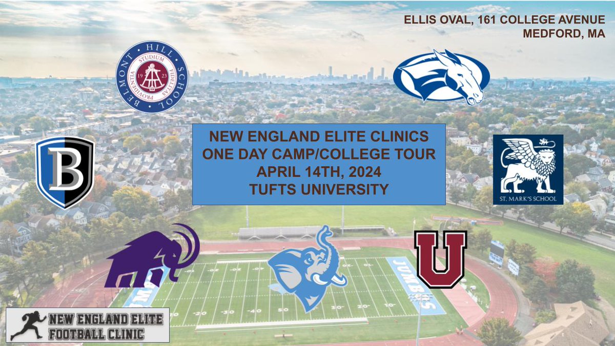 We are only a few weeks from New England Elite One-Day Camp and College Tour, right here at Tufts University. With coaches hailing from these incredible programs, and many more in attendance, this is a can’t-miss opportunity to showcase your skills! form.jotform.com/240415144844149