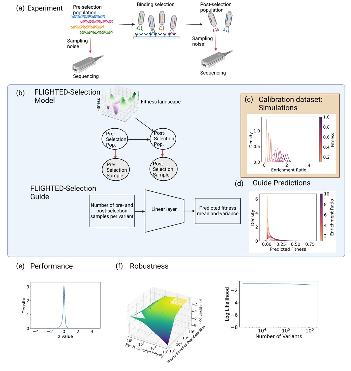 vikramsundar's tweet photo. We find that single-step selection experiments are actually quite noisy, but FLIGHTED is able to generate calibrated errors robustly across a wide range of experimental parameters. 5/ https://t.co/bFlswHptdz