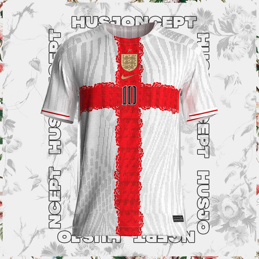 husjoncept's tweet photo. England|England Home kit @england
Starting t-shirt for the England team inspired by the red cross on the flag that contains both inside and around the country's national flower.
#england #football #design #kitdesign #footballdesign #bellingham #Kane #husjoncept #husjo https://t.co/bT7zRx14AW