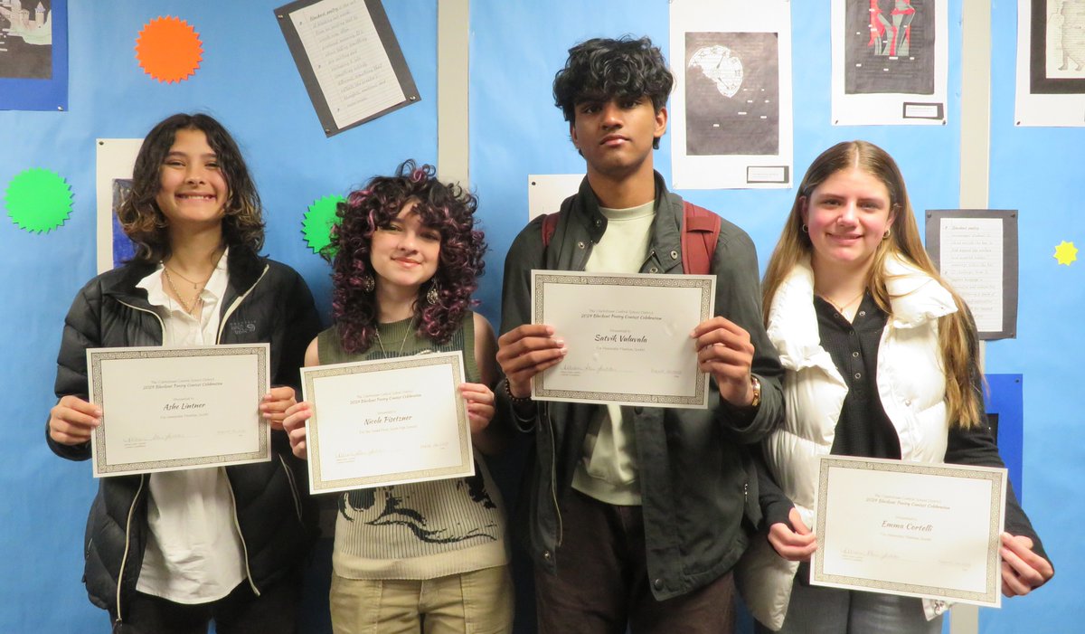 #ClarkstownCSD this week marked the culmination of its second annual Blackout Poetry Contest with an in-person ceremony. BW, CHSN and CHSS students are invited each year to participate, and CCSD received 120 submissions! See the list of winners on FB. #ArtEducation #YouthArtMonth
