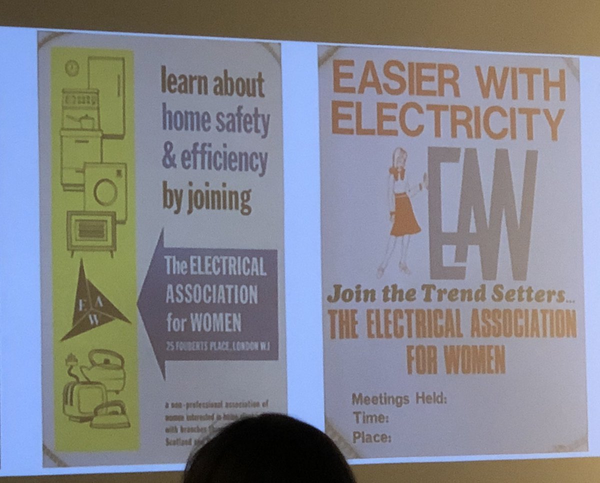 Rounding off #WomensHistoryMonth with @archives4london talk by Anne Locker @IETLibArch on Electrical Association for Women - consumer org founded in 1924 and with supporters inc Nancy Astor, Ellen Wilkinson, Lady Rhondda. Fab stuff!