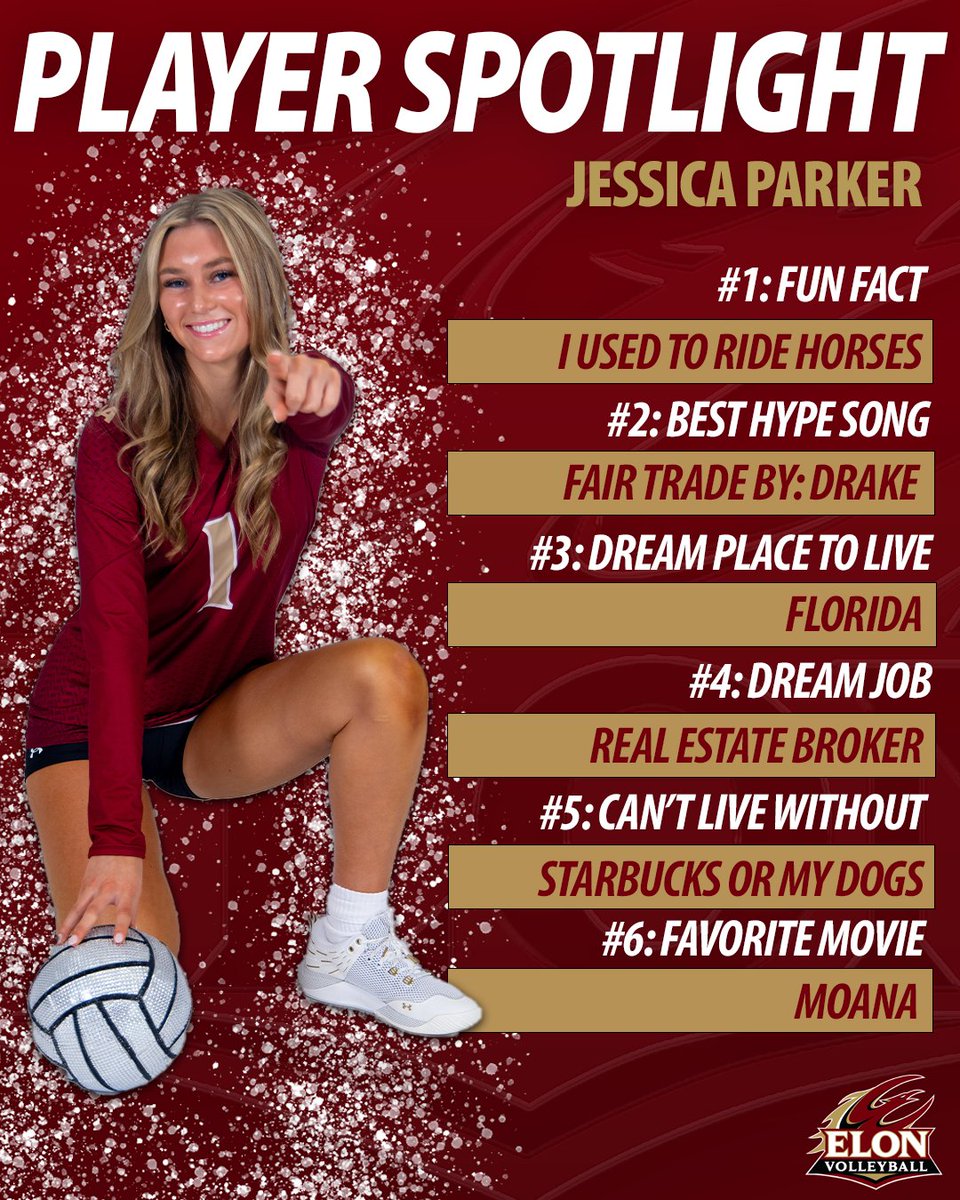 ✨ 🄿🄻🄰🅈🄴🅁 🅂🄿🄾🅃🄻🄸🄶🄷🅃✨ Get to know our CAA All-Rookie Team setter, Jessica Parker! #ElonVB #PhoenixRising