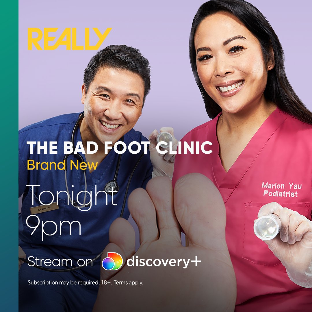 Join Marion and Dr Kenny as they help the nation's feet! #TheBadFootClinic TONIGHT at 9pm on @reallychannel, and on @discoveryplusUK. #podiatry #feet #footproblems